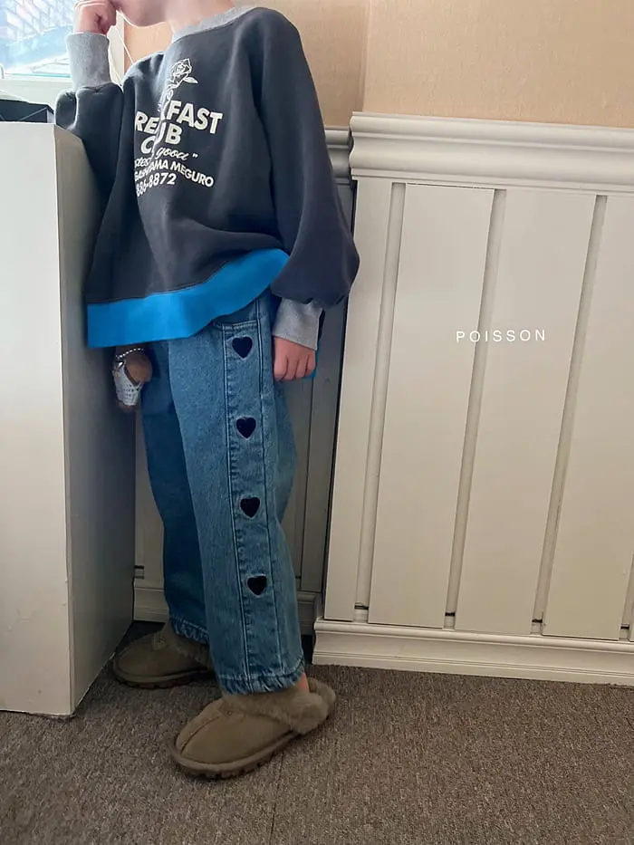 Poisson - Korean Children Fashion - #toddlerclothing - Kitch Heart Jeans