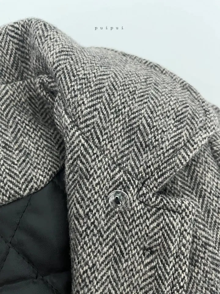 Puipui - Korean Children Fashion - #Kfashion4kids - Wool Herringbone Coat - 6
