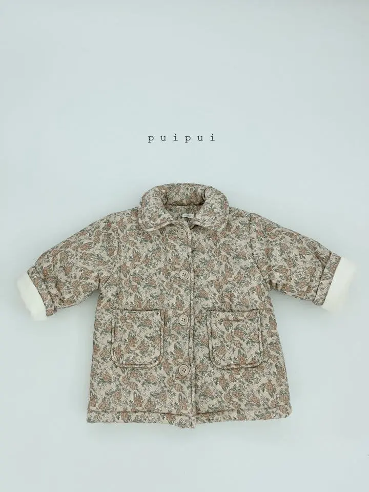 Puipui - Korean Children Fashion - #childofig - Tami Flower Padding Coat