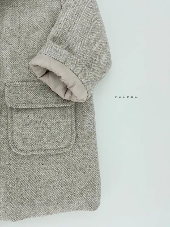 Puipui - Korean Children Fashion - #childofig - Wool Herringbone Coat - 11