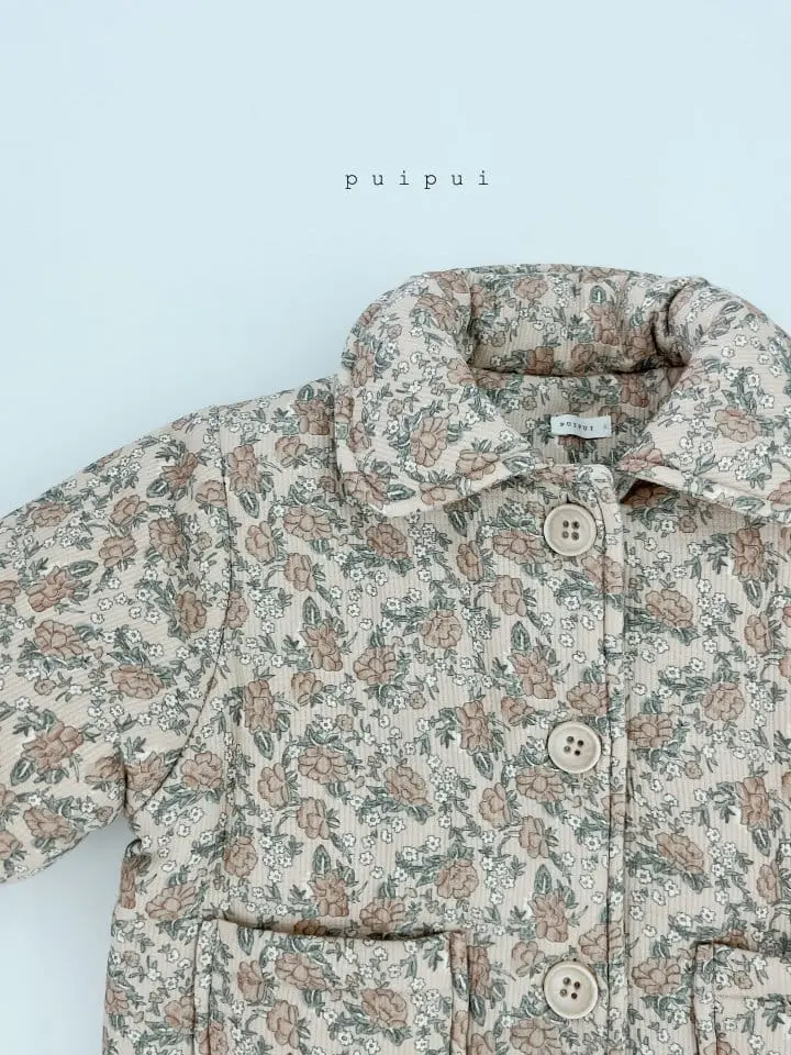 Puipui - Korean Children Fashion - #childrensboutique - Tami Flower Padding Coat - 2