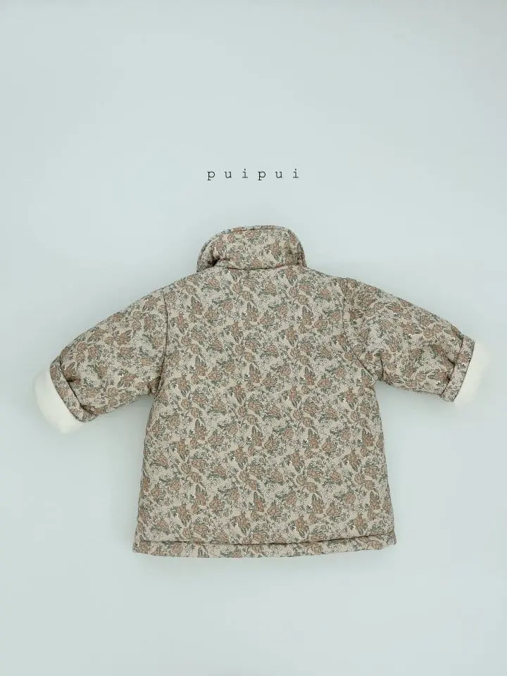 Puipui - Korean Children Fashion - #designkidswear - Tami Flower Padding Coat - 3