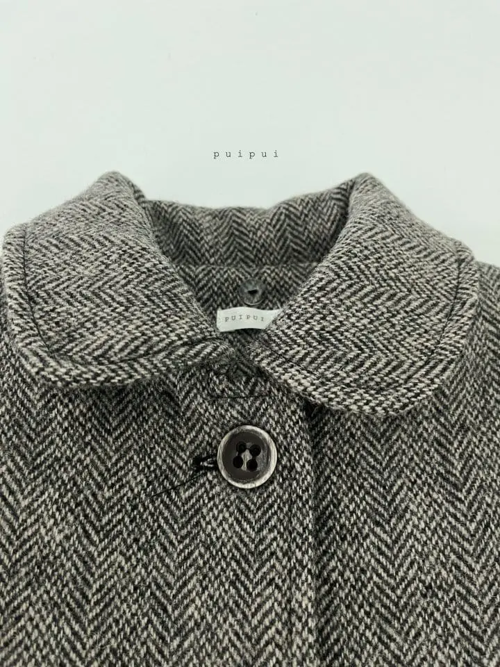 Puipui - Korean Children Fashion - #discoveringself - Wool Herringbone Coat