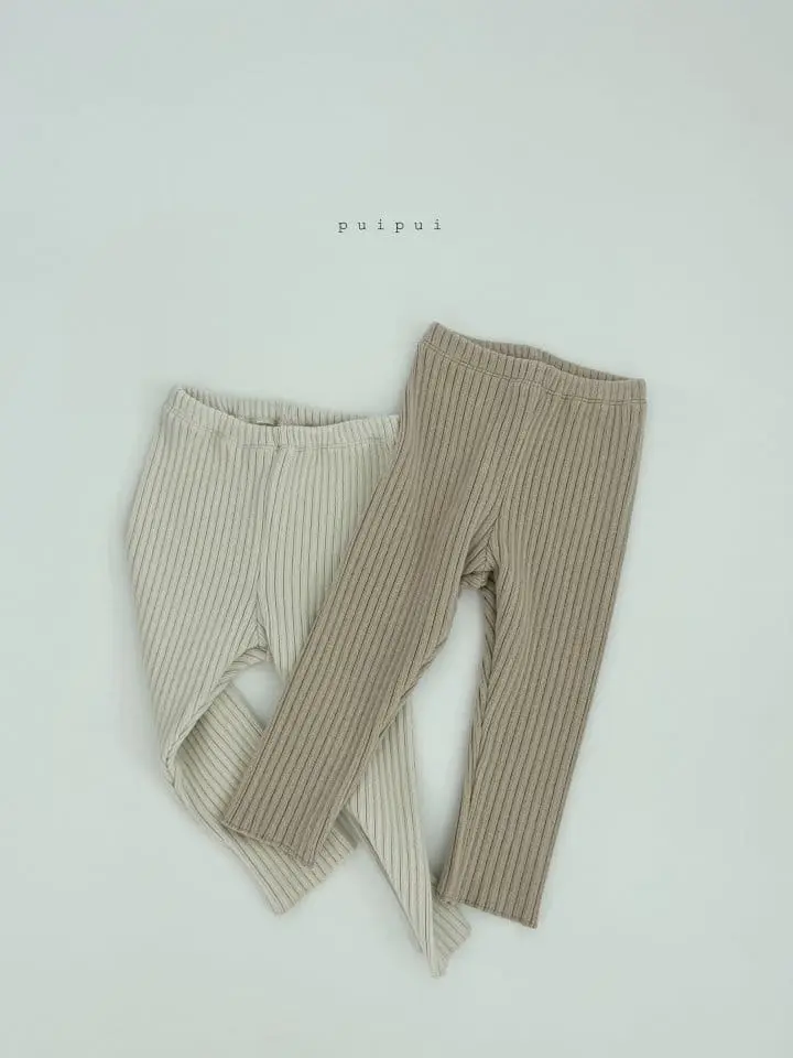 Puipui - Korean Children Fashion - #fashionkids - Fleece Rib Leggings - 8