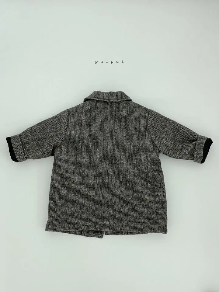 Puipui - Korean Children Fashion - #kidsshorts - Wool Herringbone Coat - 4