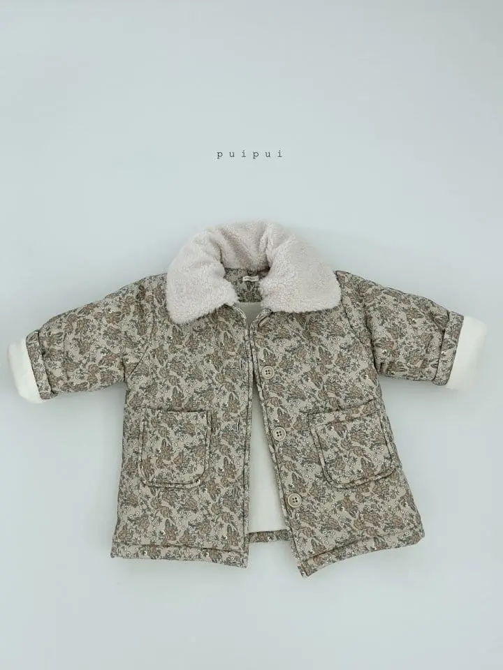 Puipui - Korean Children Fashion - #kidzfashiontrend - Tami Flower Padding Coat - 8