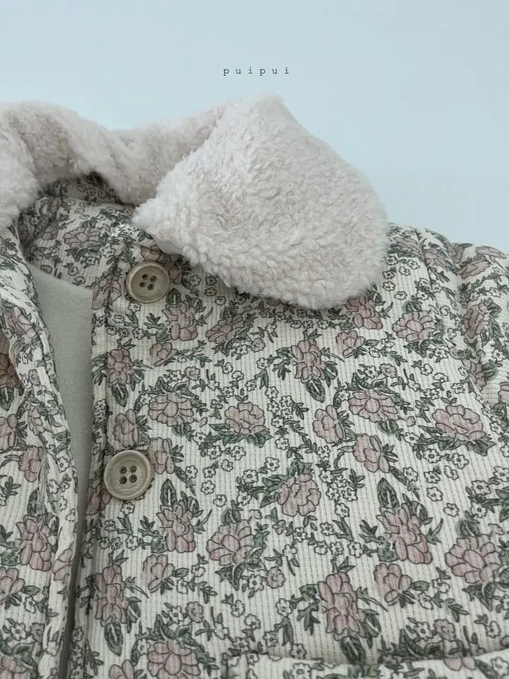 Puipui - Korean Children Fashion - #magicofchildhood - Tami Flower Padding Coat - 11