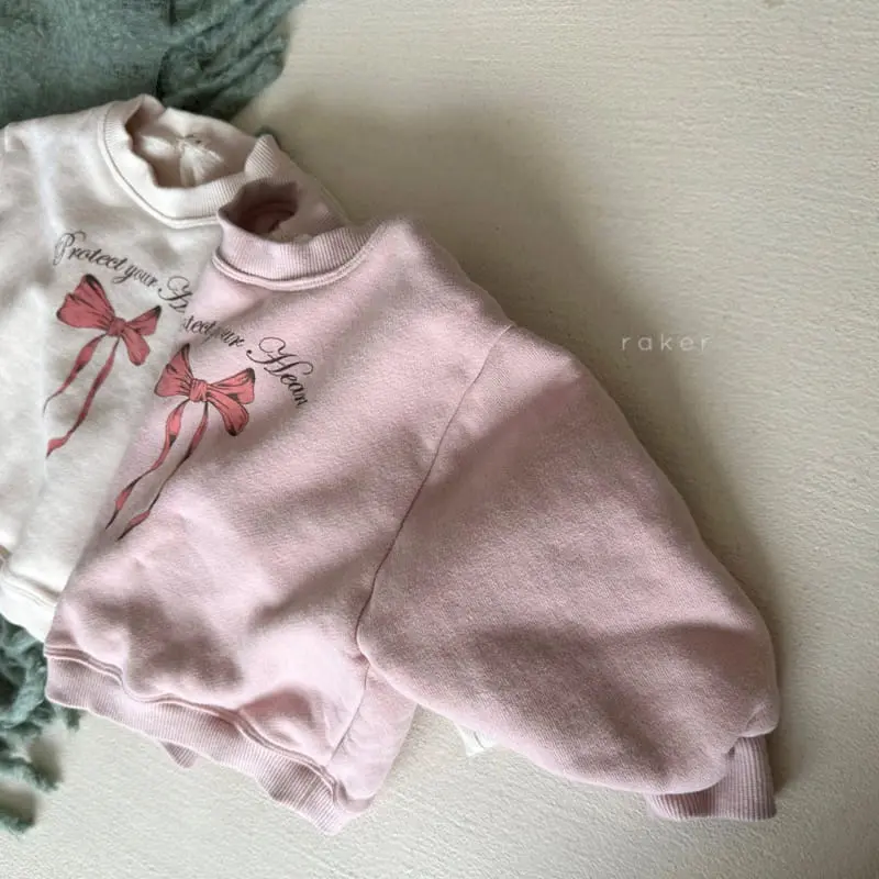 Raker - Korean Children Fashion - #kidsshorts - Ribbon Sweatshirt - 2