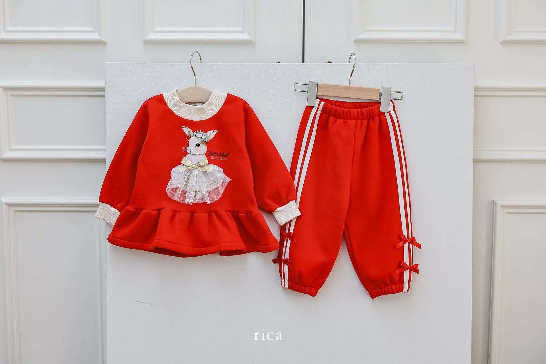 Rica - Korean Children Fashion - #childofig - Dress Rabbit Top Bottom Set - 9