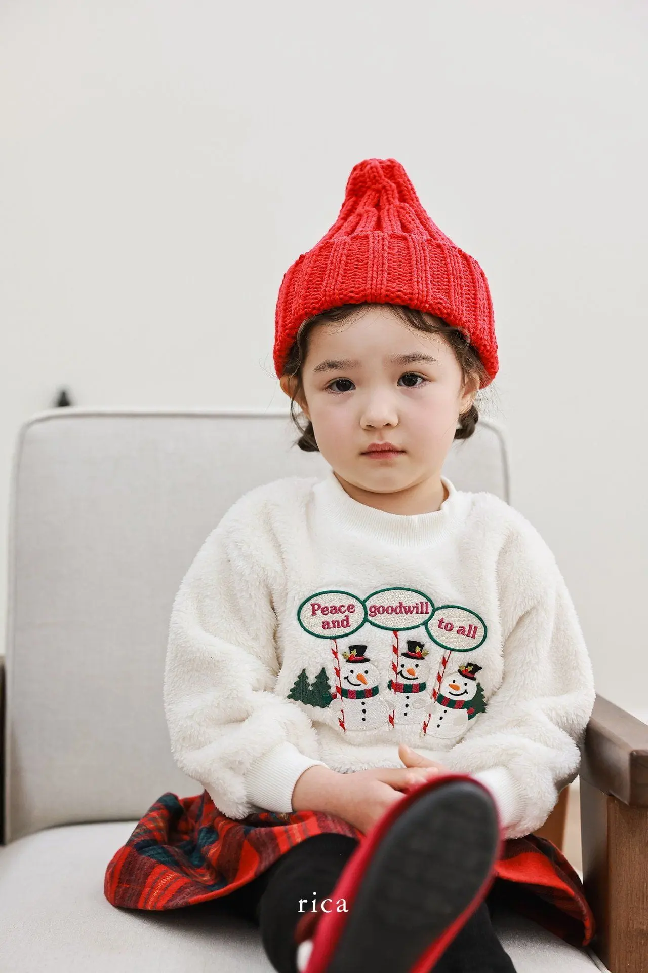Rica - Korean Children Fashion - #minifashionista - Check Skirt Leggings - 5