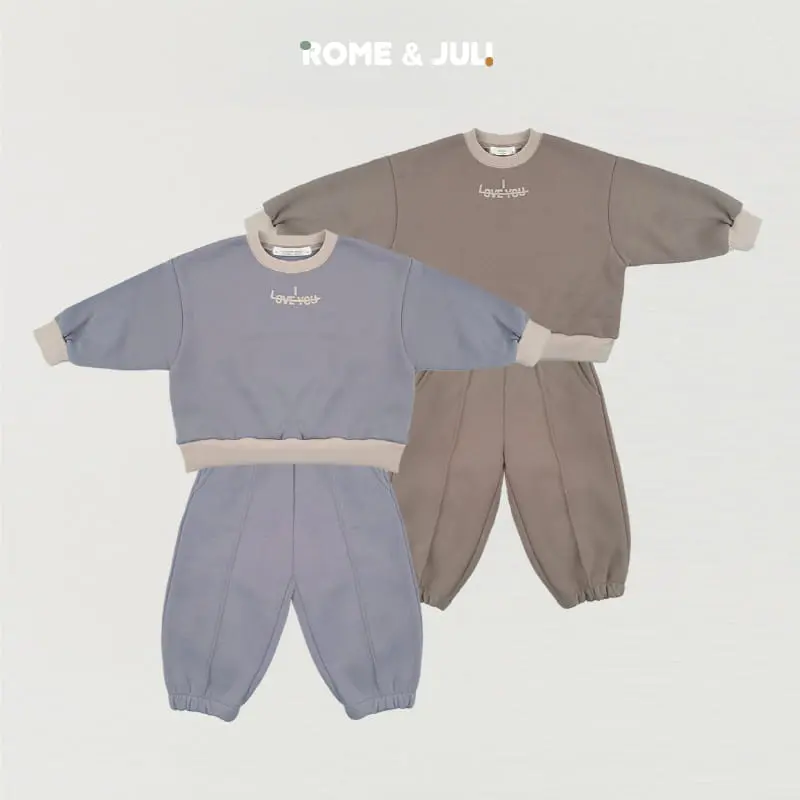Rome Juli - Korean Children Fashion - #littlefashionista - Love U Top Bottom Set