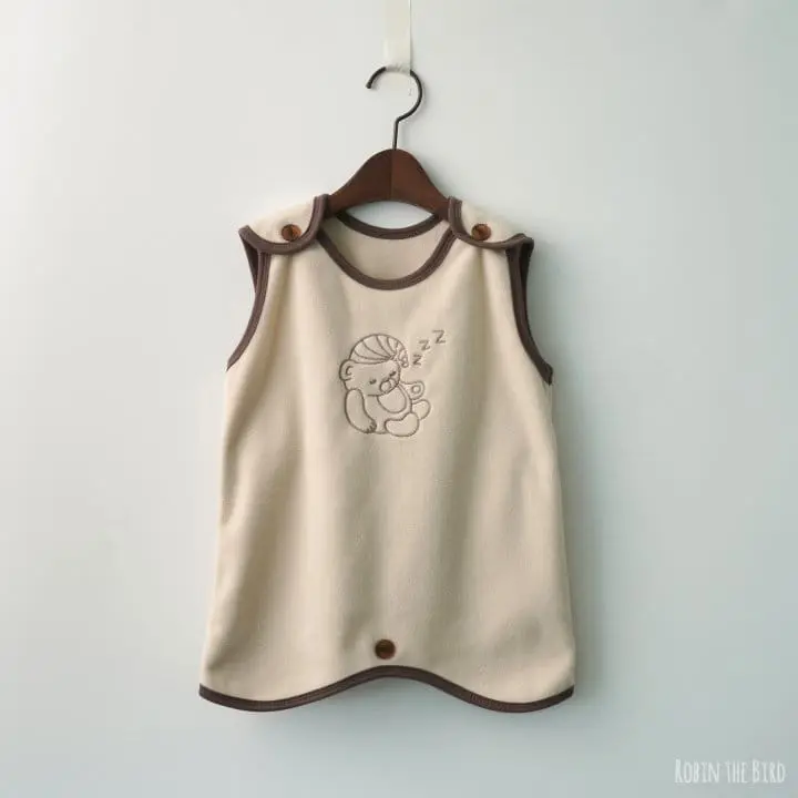 Saerobin - Korean Baby Fashion - #babyoutfit - Fleece Bear Sleep Vest - 2