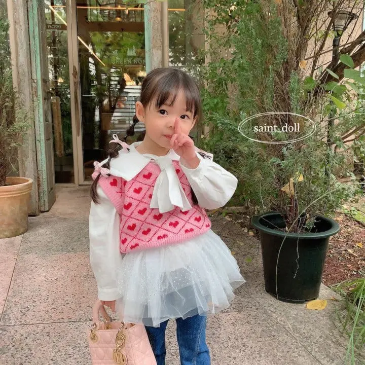 Saint Doll - Korean Children Fashion - #Kfashion4kids - Heart Knit Vest - 6