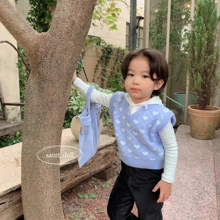 Saint Doll - Korean Children Fashion - #childofig - Heart Knit Vest - 12