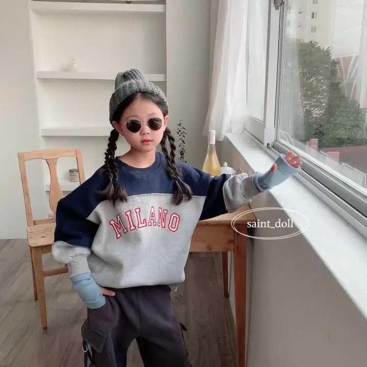 Saint Doll - Korean Children Fashion - #designkidswear - Color Milano Sweatshirt with mom