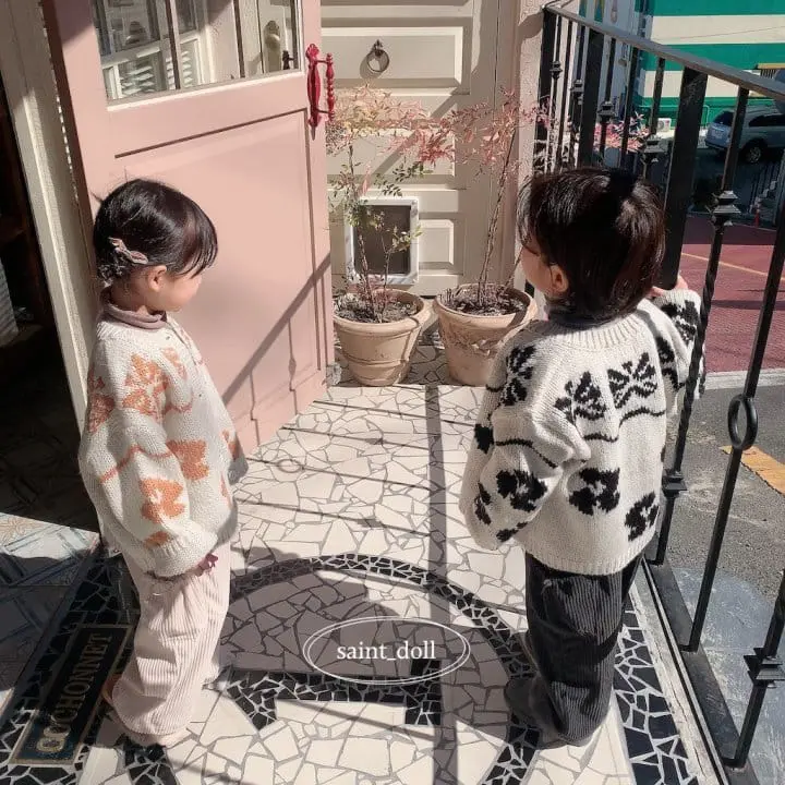 Saint Doll - Korean Children Fashion - #discoveringself - Flower Knit Cardigan - 3