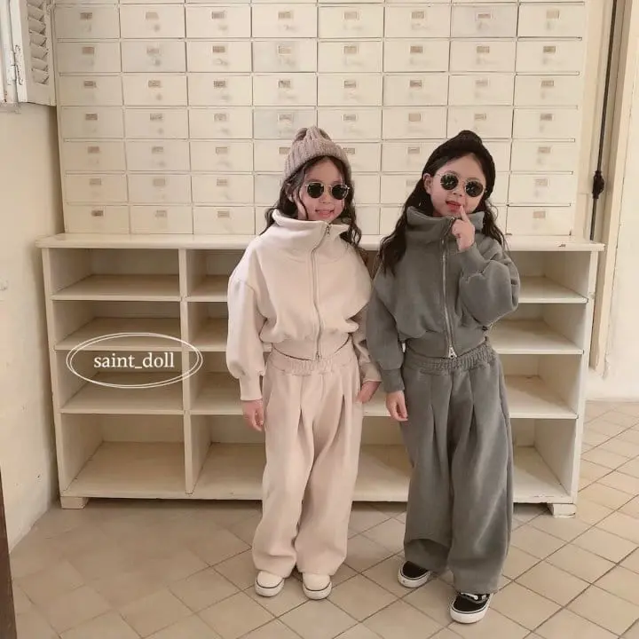 Saint Doll - Korean Children Fashion - #fashionkids - Neck Collar Zip-up with mom - 7