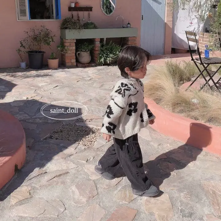 Saint Doll - Korean Children Fashion - #kidsshorts - Flower Knit Cardigan - 5