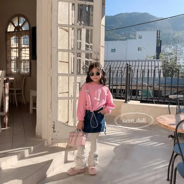 Saint Doll - Korean Children Fashion - #kidsshorts - Ribbon Sweatshirt - 12