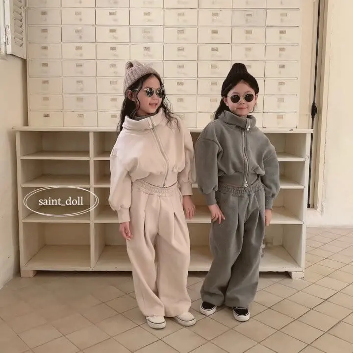 Saint Doll - Korean Children Fashion - #kidsshorts - Neck Collar Zip-up with mom - 8