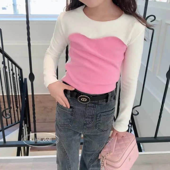 Saint Doll - Korean Children Fashion - #kidzfashiontrend - Color Slit Tee - 12