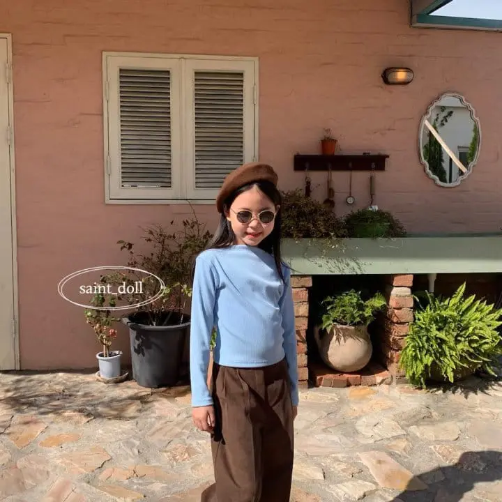 Saint Doll - Korean Children Fashion - #kidzfashiontrend - Rib Board Neck Tee with mom