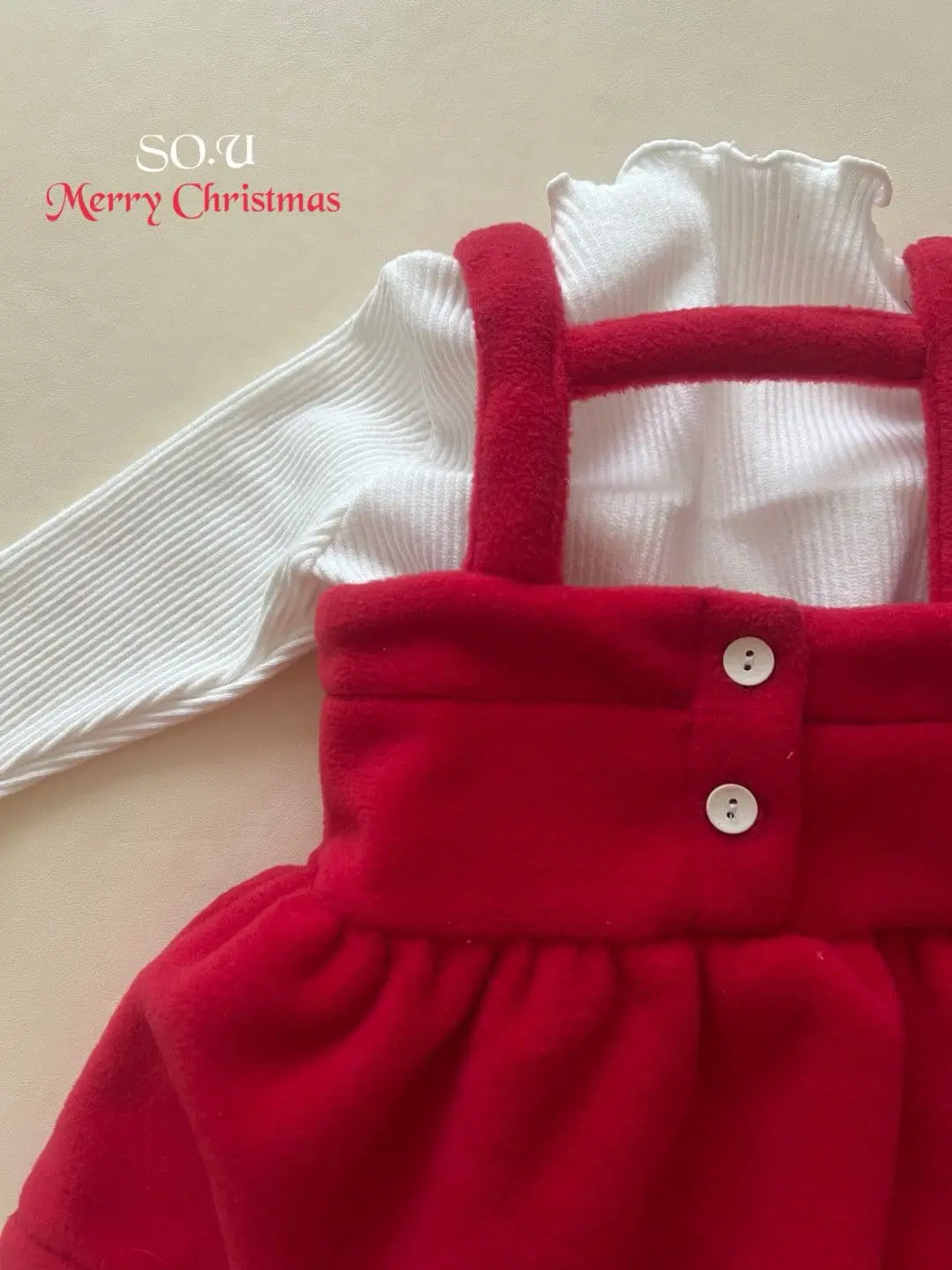 So U - Korean Baby Fashion - #babyoutfit - Christmas Big Ribbon Body Suit - 7