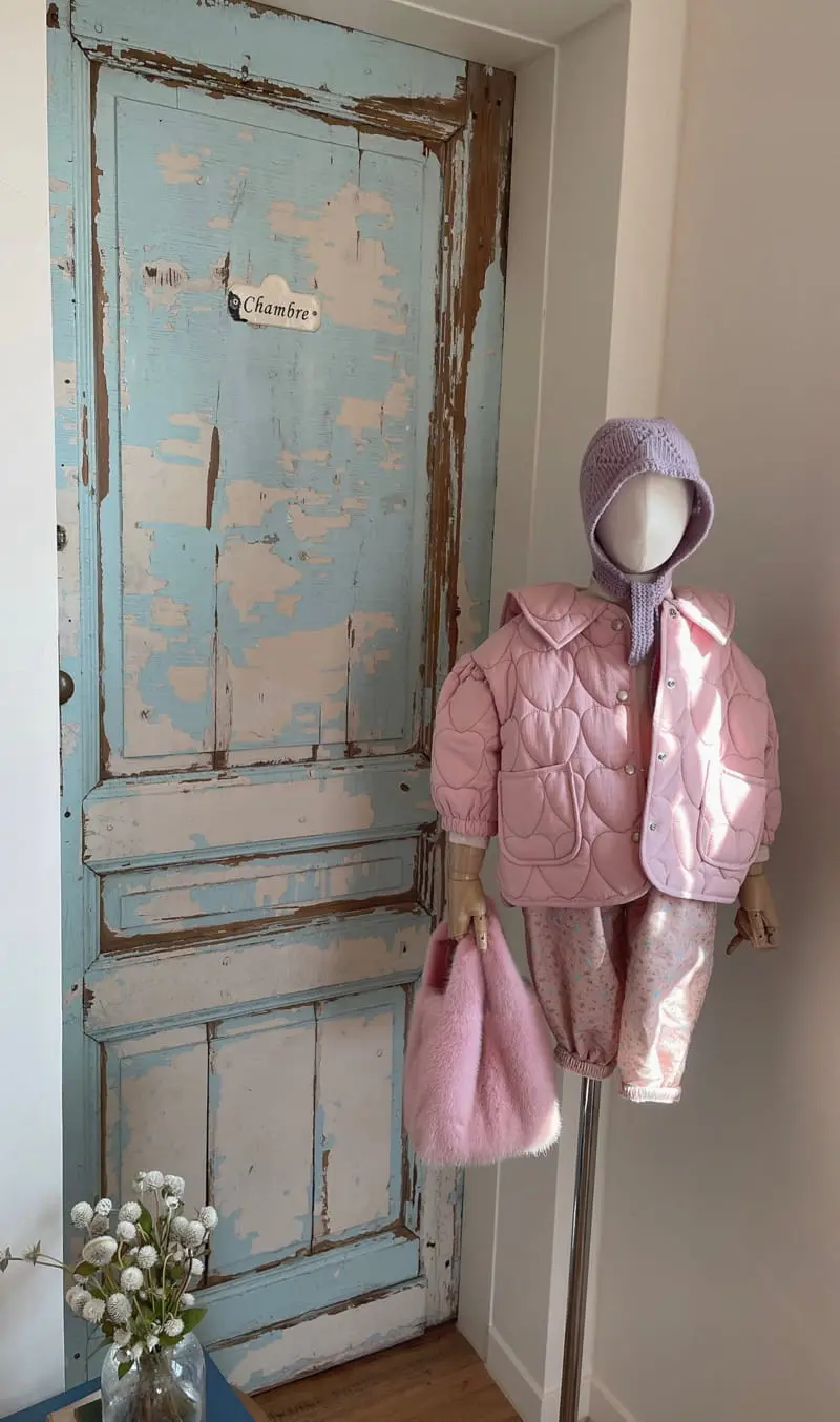 Studio M - Korean Children Fashion - #childofig - Heart Quilting Jacket - 2