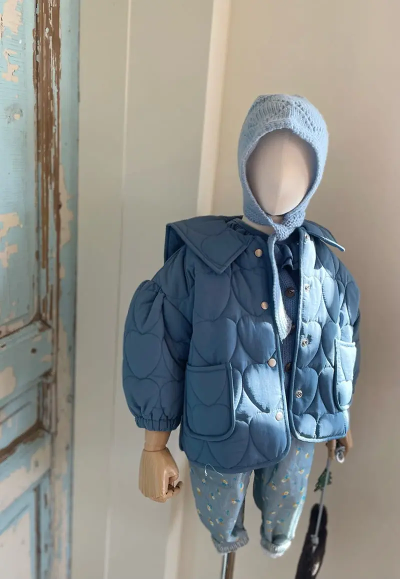 Studio M - Korean Children Fashion - #kidzfashiontrend - Heart Quilting Jacket - 9