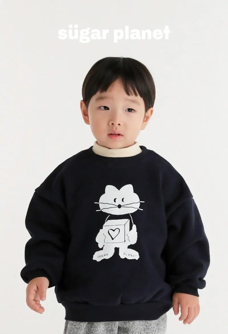 Sugar Planet - Korean Children Fashion - #kidzfashiontrend - Box Cat Sweatshirt - 12