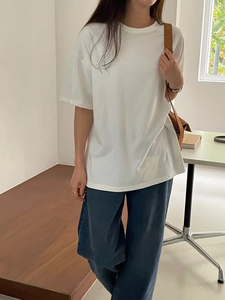 Tahiti - Korean Women Fashion - #momslook - Peach Fleece Tee - 10