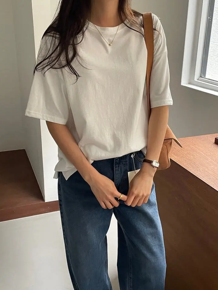 Tahiti - Korean Women Fashion - #momslook - Peach Fleece Tee - 6