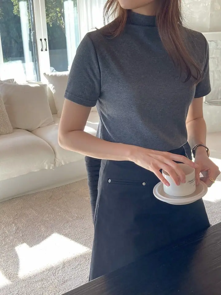 Tahiti - Korean Women Fashion - #vintagekidsstyle - Soft Half Turtleneck Tee - 4