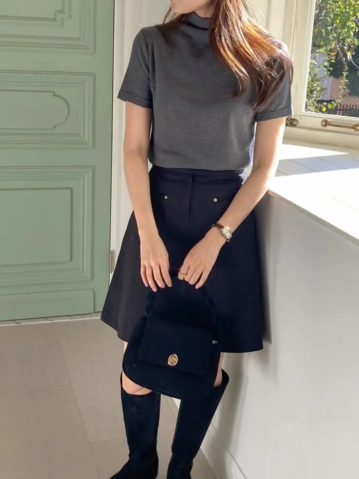 Tahiti - Korean Women Fashion - #romanticstyle - Soft Half Turtleneck Tee - 6