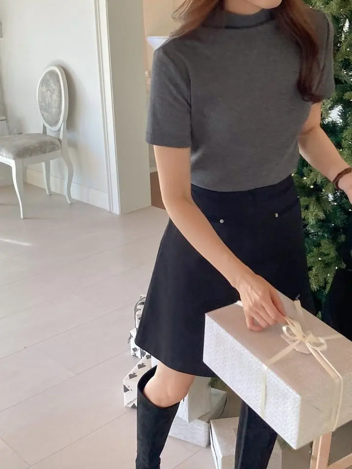 Tahiti - Korean Women Fashion - #thelittlethings - Soft Half Turtleneck Tee - 9