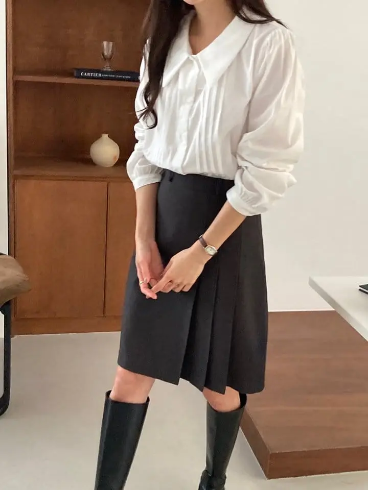 Tahiti - Korean Women Fashion - #womensfashion - Dear Pintuck Skirt - 11