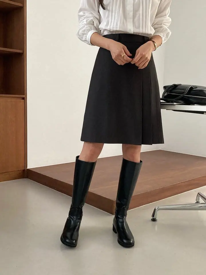 Tahiti - Korean Women Fashion - #womensfashion - Dear Pintuck Skirt - 5