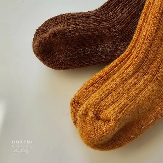 Teamand - Korean Children Fashion - #childrensboutique - Rib Wool Mustard Socks Set