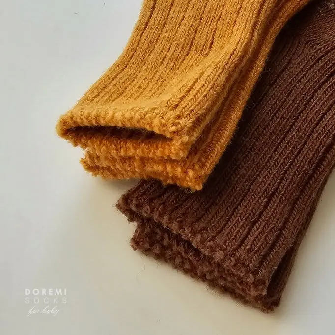 Teamand - Korean Children Fashion - #designkidswear - Rib Wool Mustard Socks Set - 2
