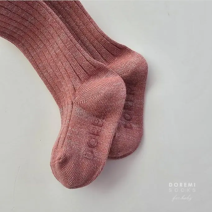Teamand - Korean Children Fashion - #fashionkids - Glitter TightsRaspberry Socks - 3