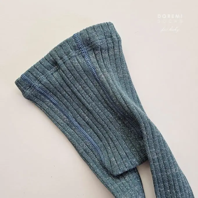 Teamand - Korean Children Fashion - #fashionkids - Glitter TightsJade Mint Socks - 2