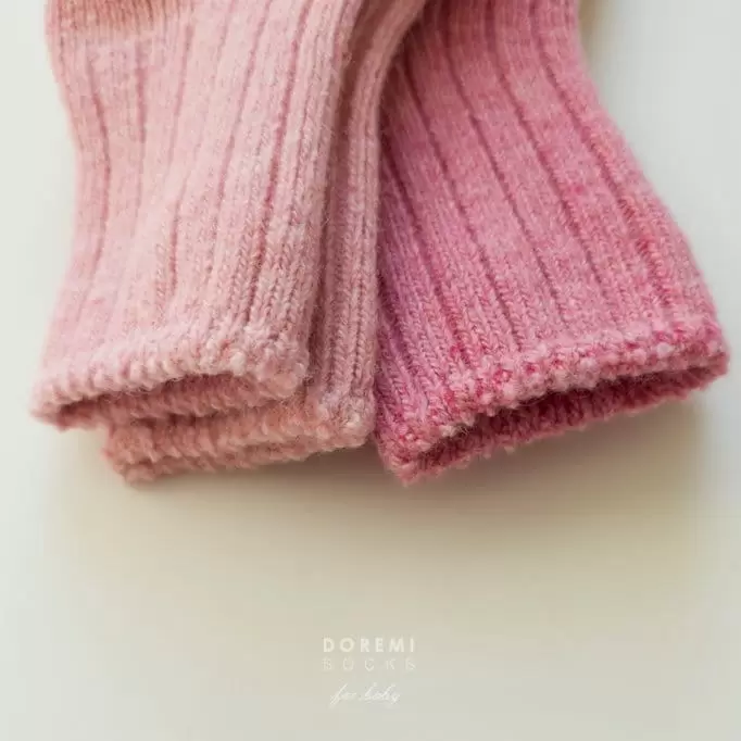 Teamand - Korean Children Fashion - #kidsstore - Rib Wool Pink Socks Set - 2