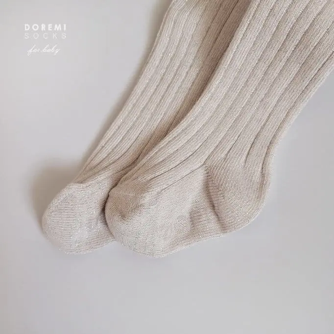 Teamand - Korean Children Fashion - #kidzfashiontrend - Glitter TightsBaby Pink Socks - 3