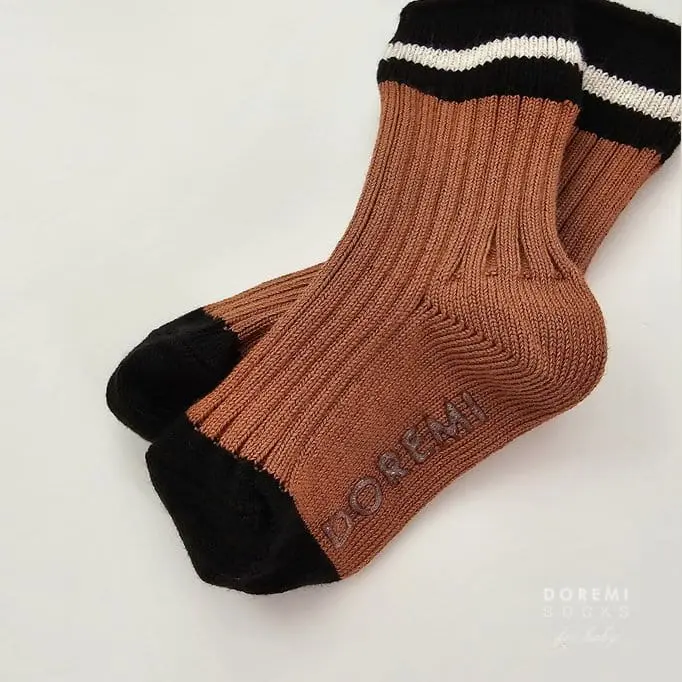 Teamand - Korean Children Fashion - #magicofchildhood - Sand Dotom Camel Socks Set - 3