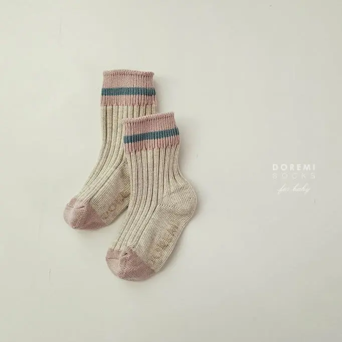 Teamand - Korean Children Fashion - #magicofchildhood - Sand Dotom OAtmeal Socks Set - 2