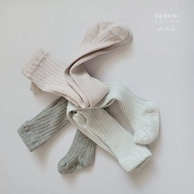 Teamand - Korean Children Fashion - #magicofchildhood - Glitter TightsMelange Gray - 5