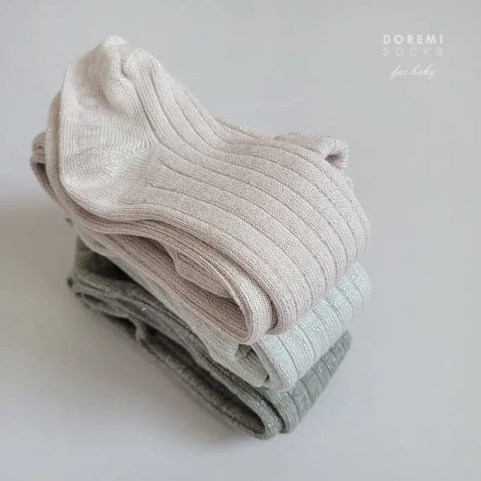 Teamand - Korean Children Fashion - #prettylittlegirls - Glitter TightsBaby Pink Socks - 8