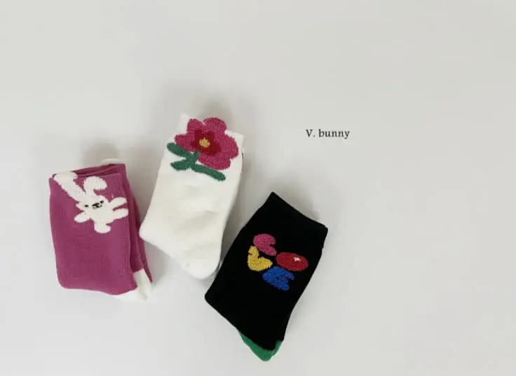 V Bunny - Korean Children Fashion - #childofig - Love Socks Set - 3