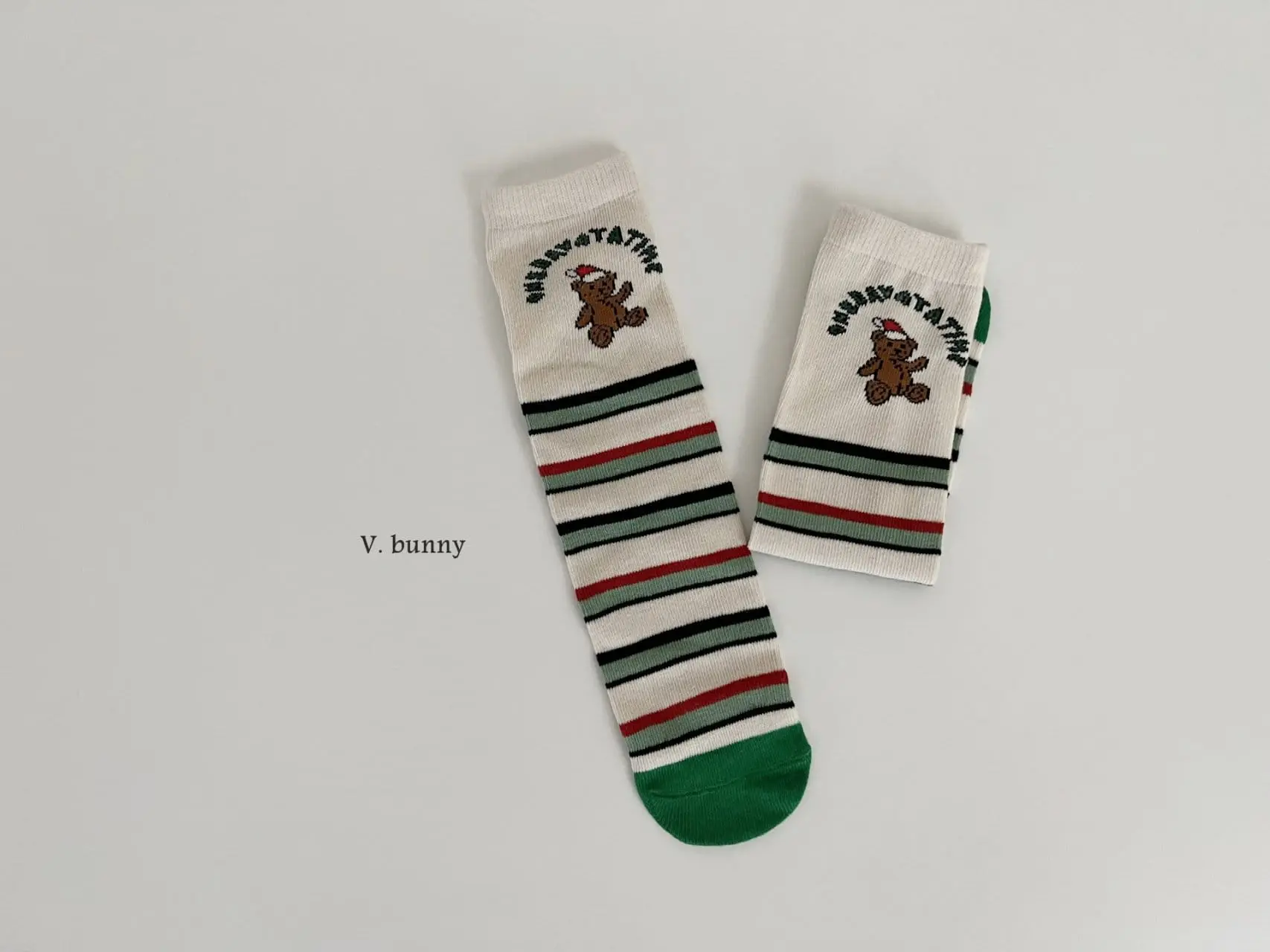 V Bunny - Korean Children Fashion - #kidsshorts - Christmas Check Sants Socks - 6