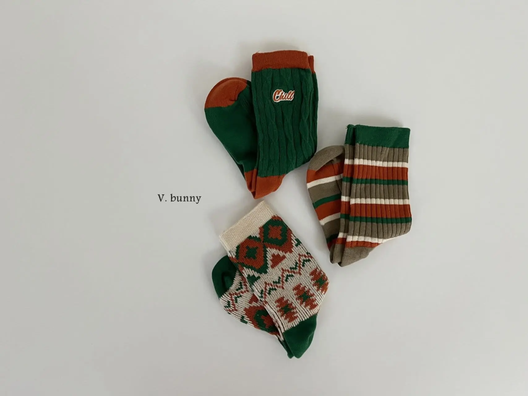 V Bunny - Korean Children Fashion - #kidsshorts - Pinecone Socks Set - 3